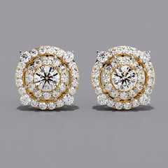 Double Halo Solitaire Studs