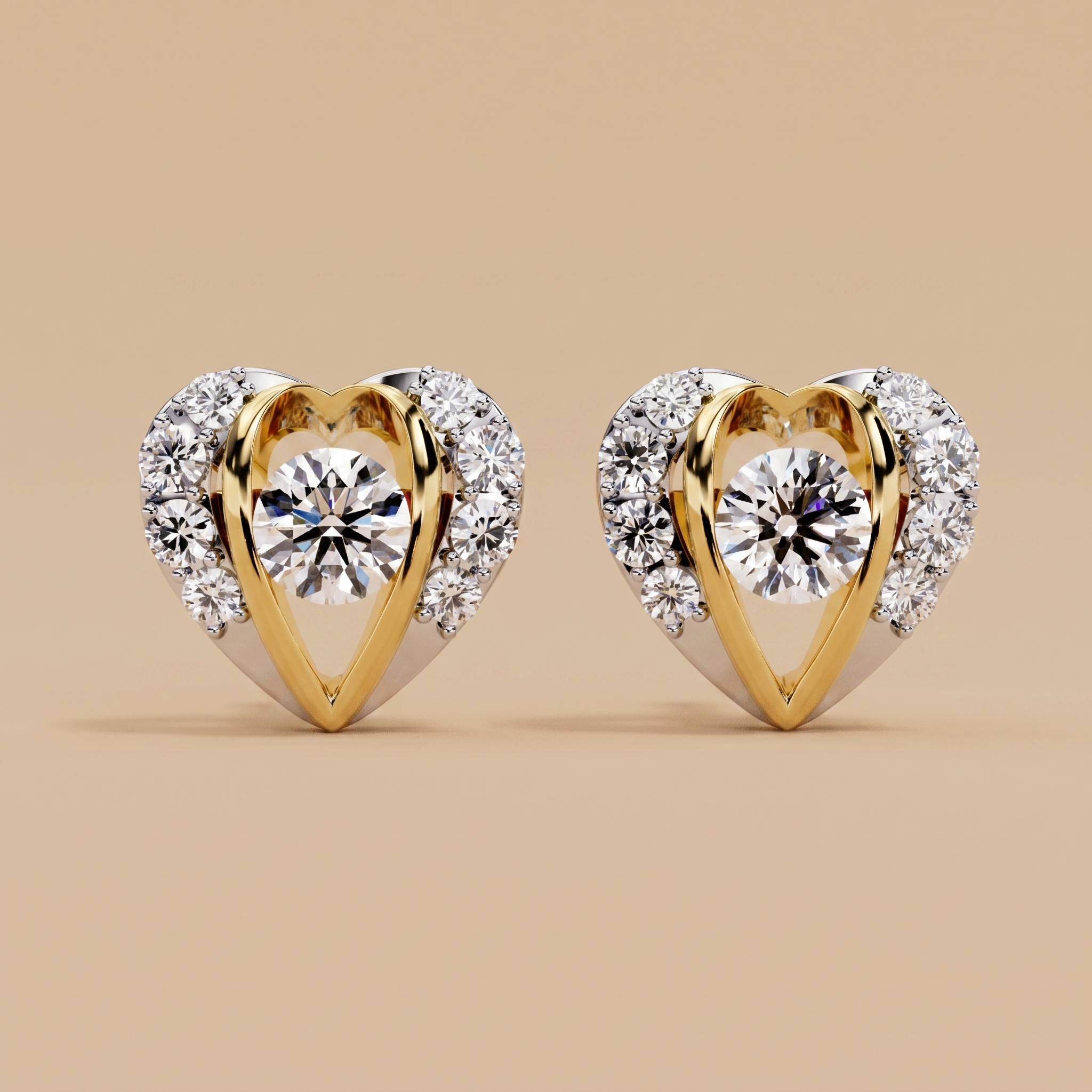 Pavé Heart Studs