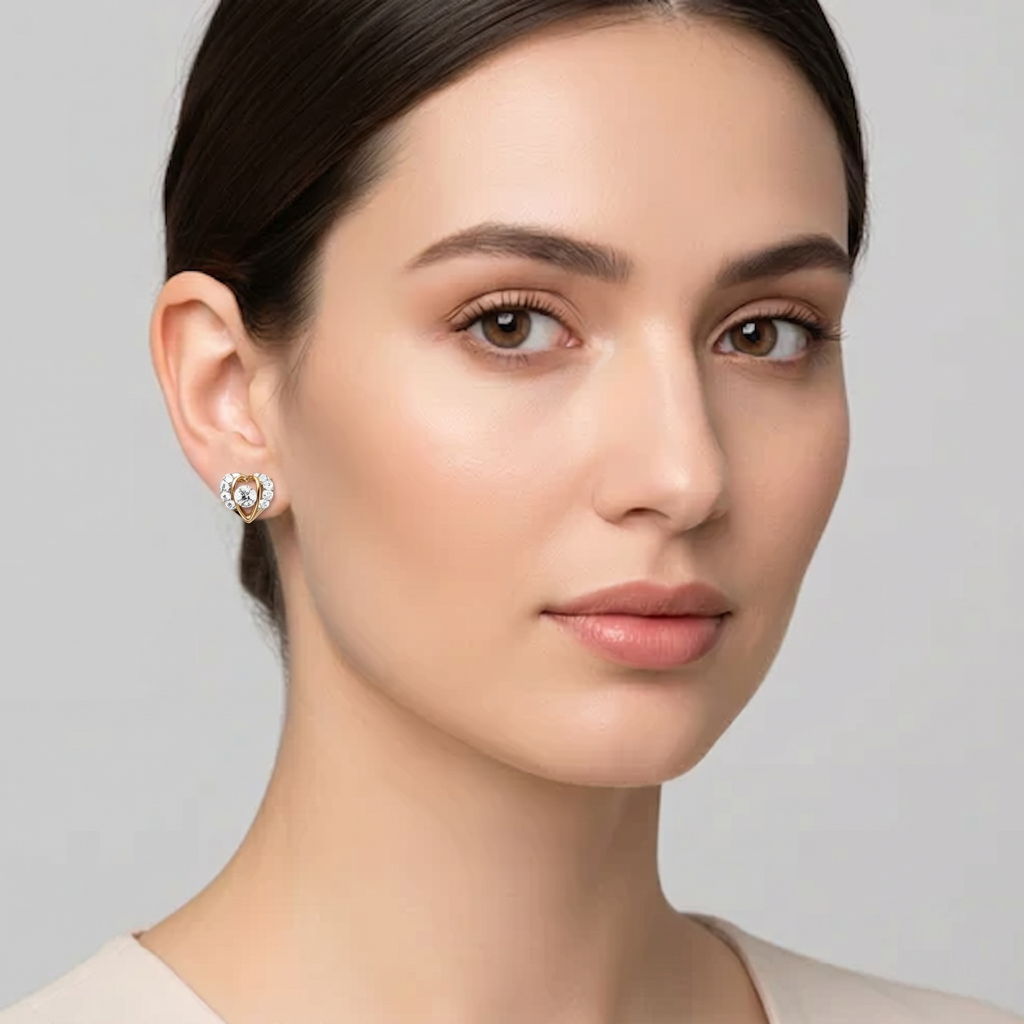 Pavé Heart Studs