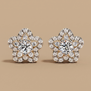 Round Diamond Star Studs