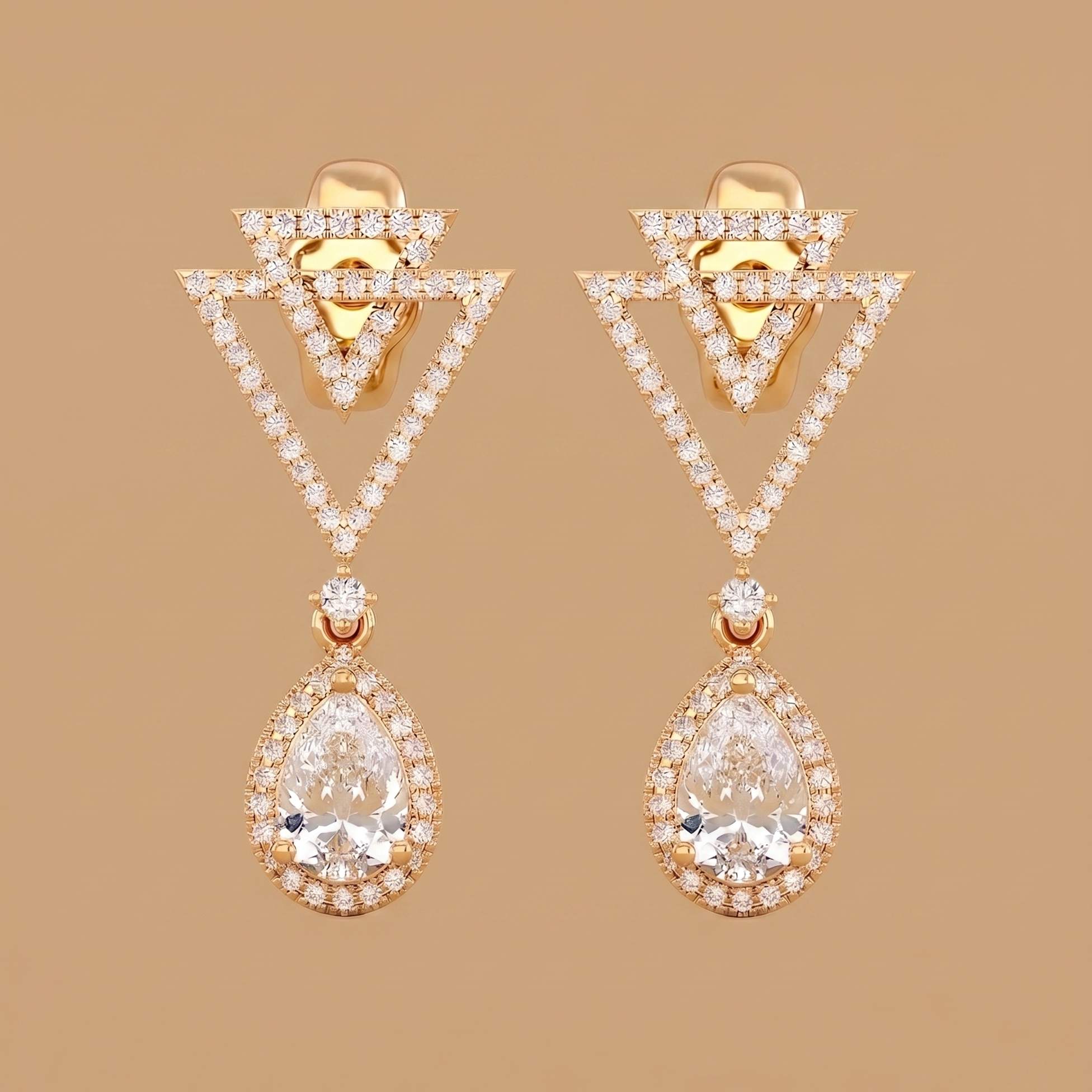 Double Triangle Pear Dangles