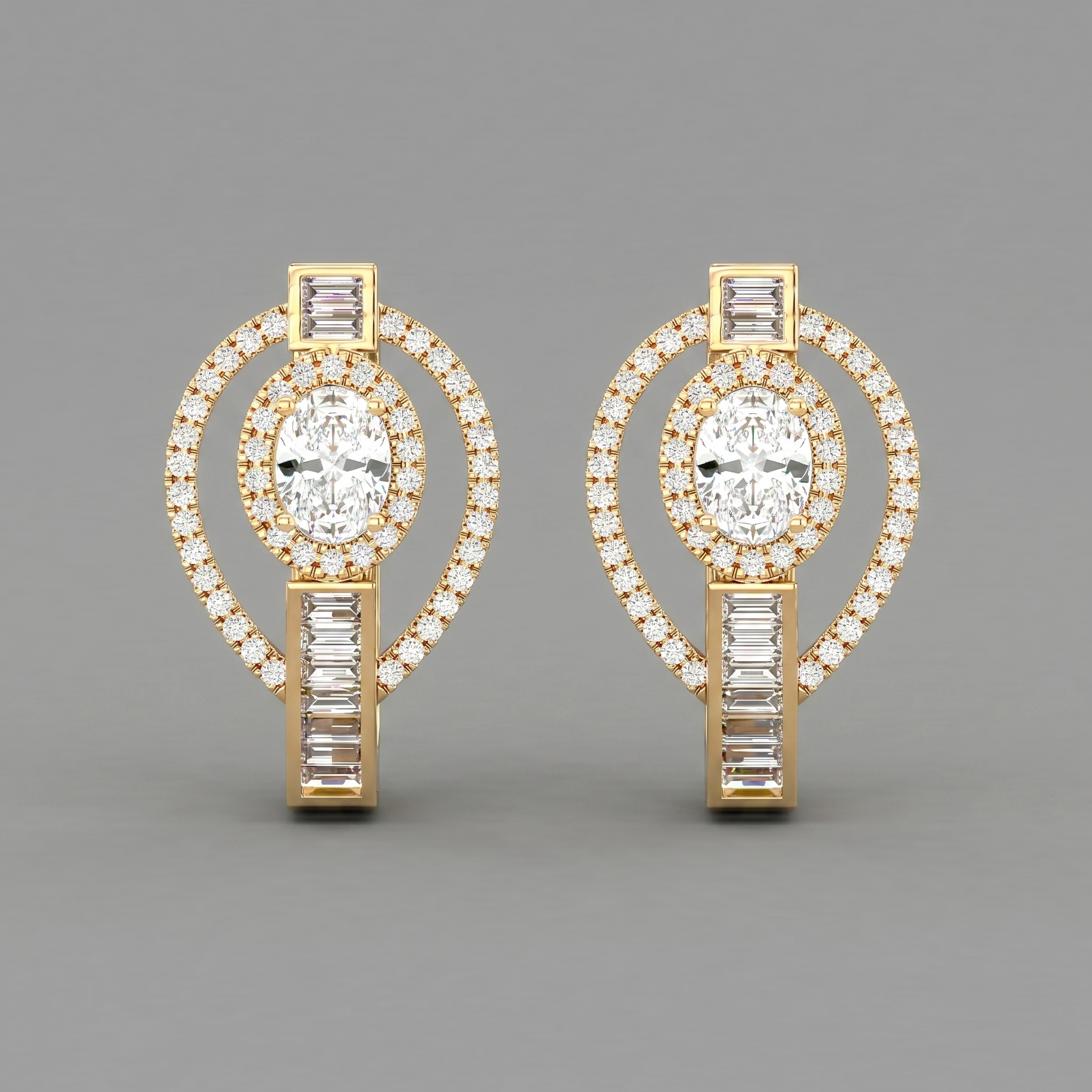 Mixed-Cut Deco Earrings