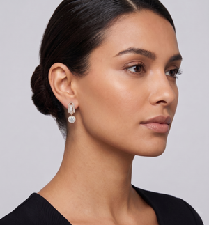 Baguette & Round Halo Dangles