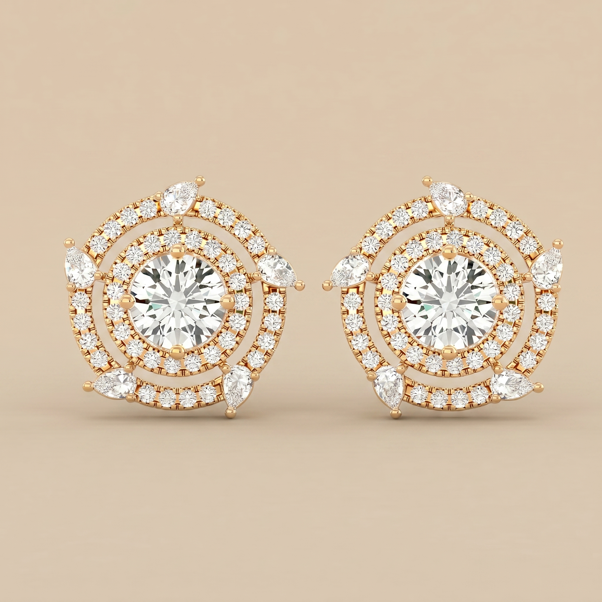 Round & Marquise Galaxy Studs