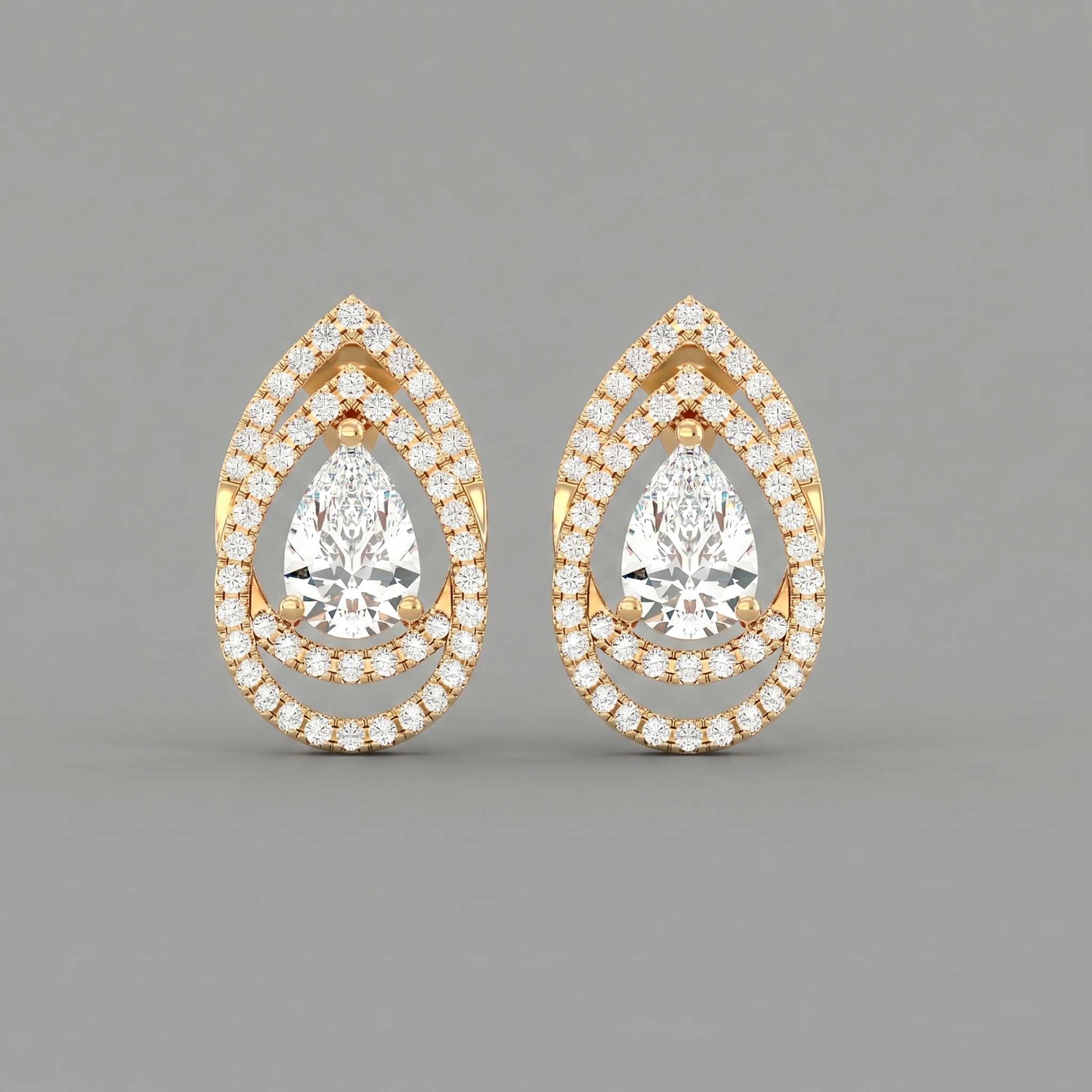 Dual Tone Pear Studs