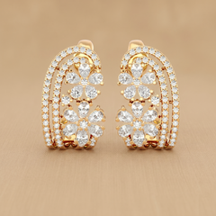 Diamond Twin Blossom Earrings