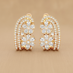 Diamond Twin Blossom Earrings