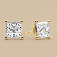 1.5-1.5ct  Labgrown Princess Diamond Solitaire Studs