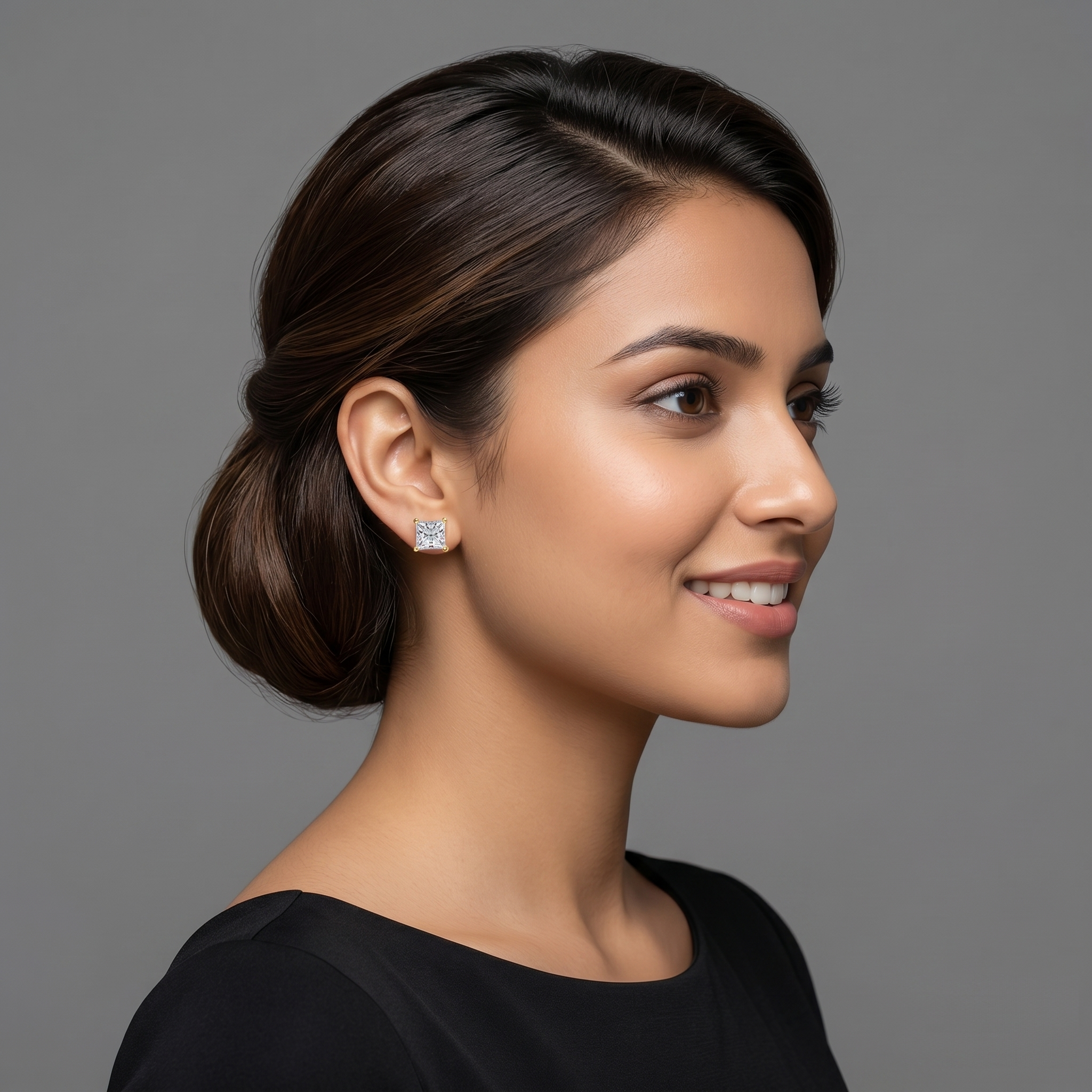 1.5-1.5ct  Labgrown Princess Diamond Solitaire Studs