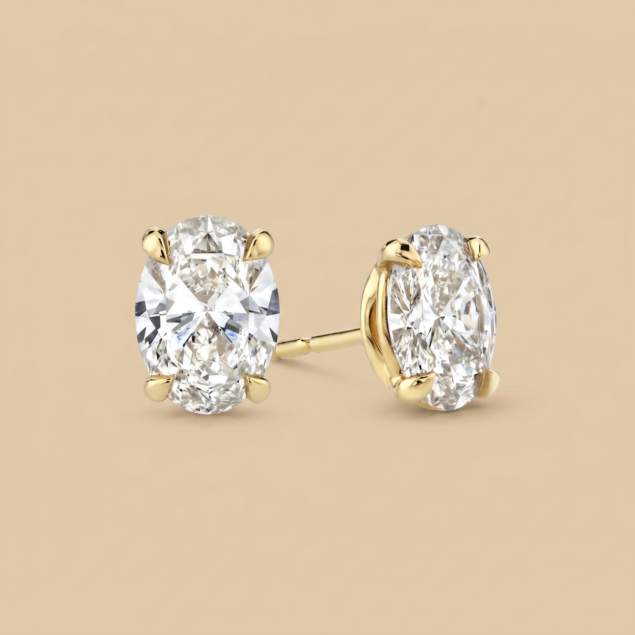 1.25-1.25ct Labgrown Oval Diamond Solitaire Studs