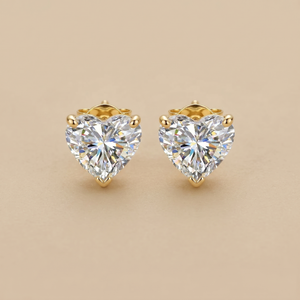 1-1ct Labgrown Heart Diamond Solitaire Studs