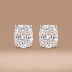 1.5-1.5ct Cushion Solitaire Studs