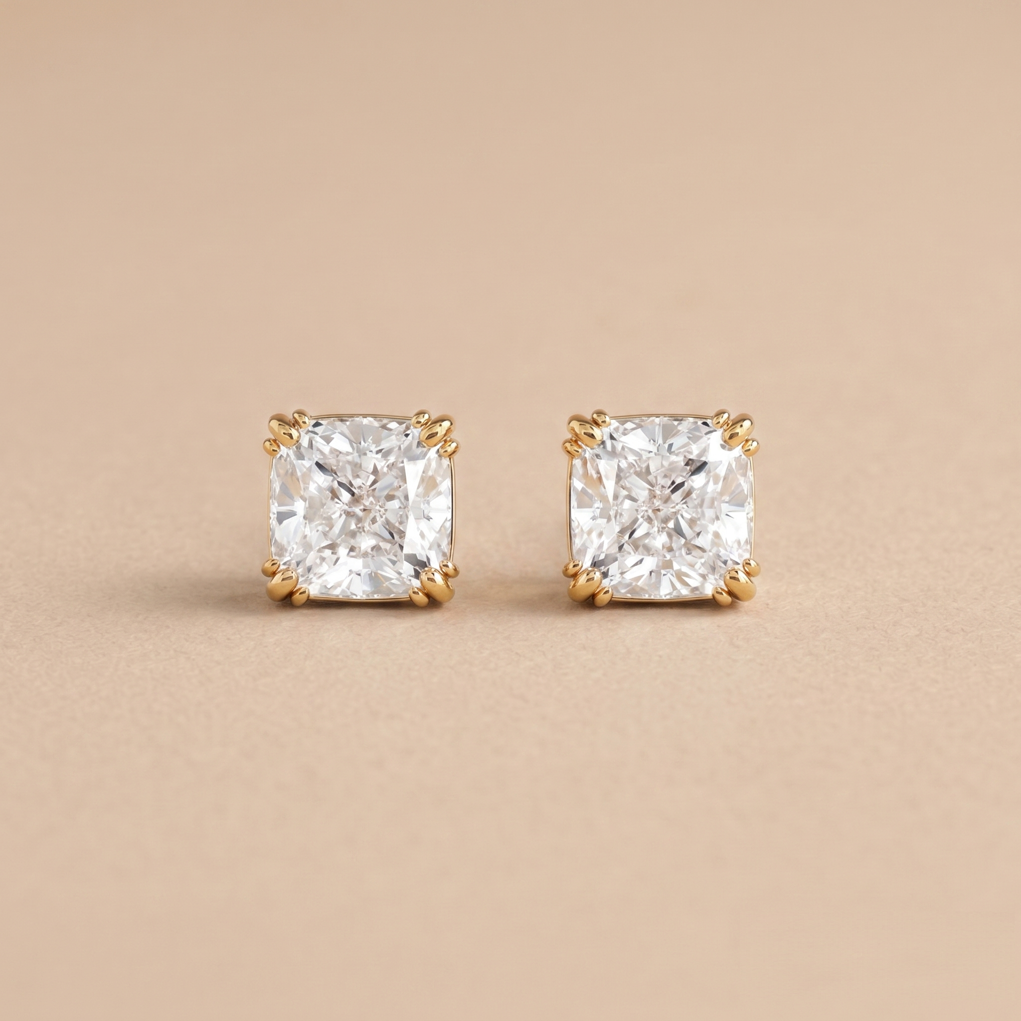 1-1ct Classic Cushion Solitaire Studs