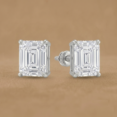 2-2ct Labgrown Asscher Solitaire Studs