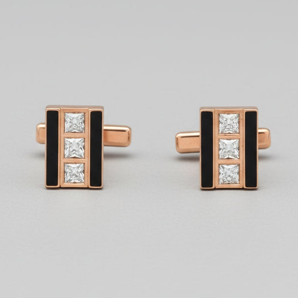 Black and Gold Shield Cufflinks