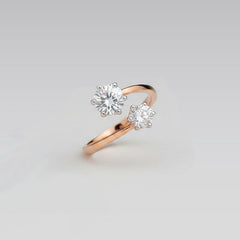 Floral Sparkle Twin-Top Ring