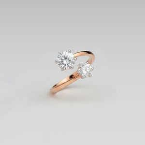 Floral Sparkle Twin-Top Ring