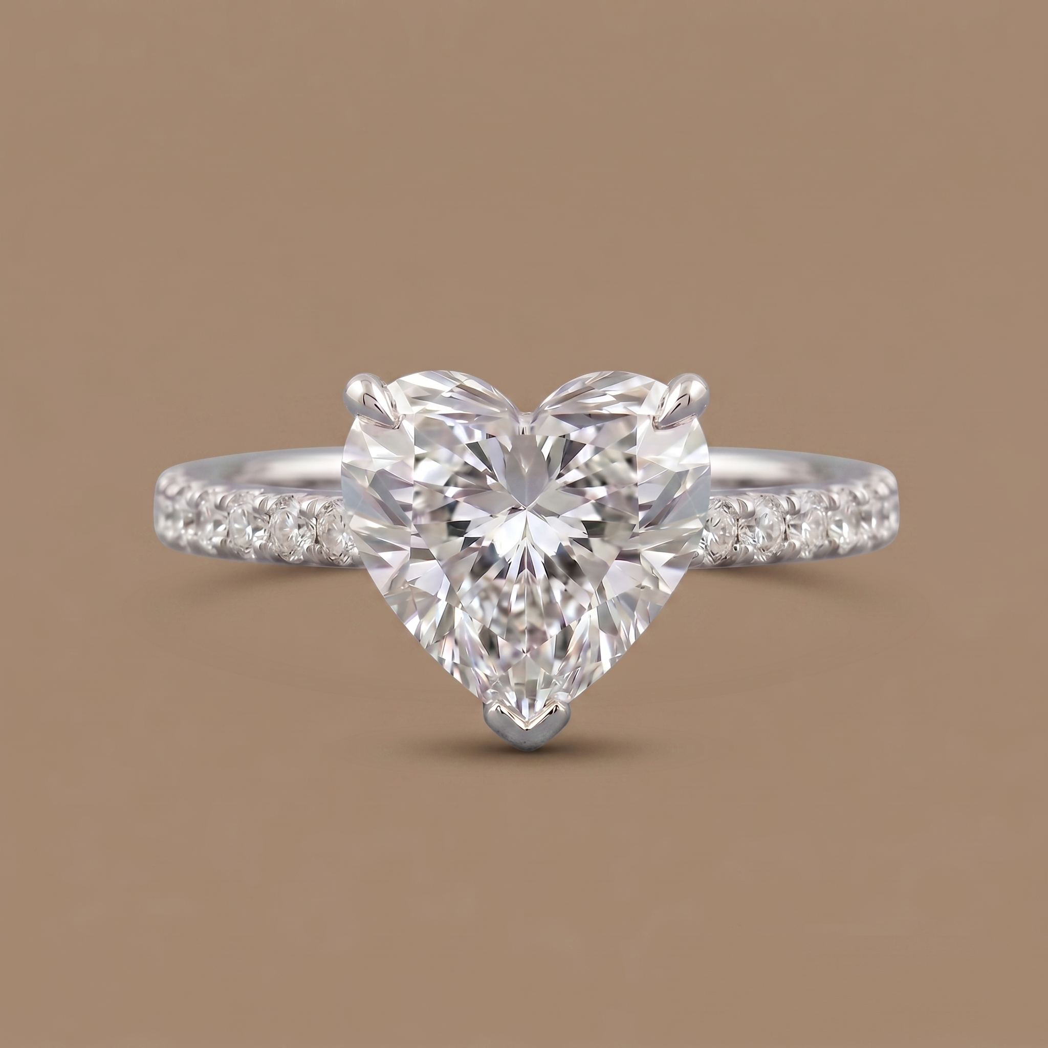2ct Labgrown Heart Solitaire Engagement Ring
