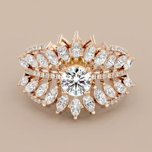 Solitaire Starburst Ring