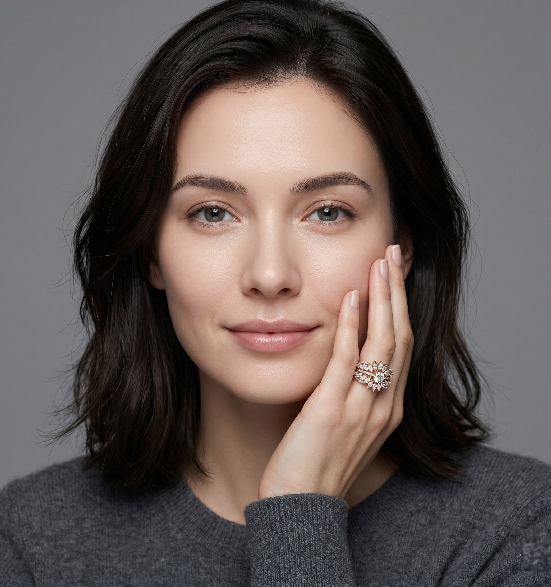 Solitaire Starburst Ring