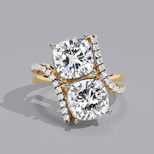 Cushion Duo Solitaire Ring