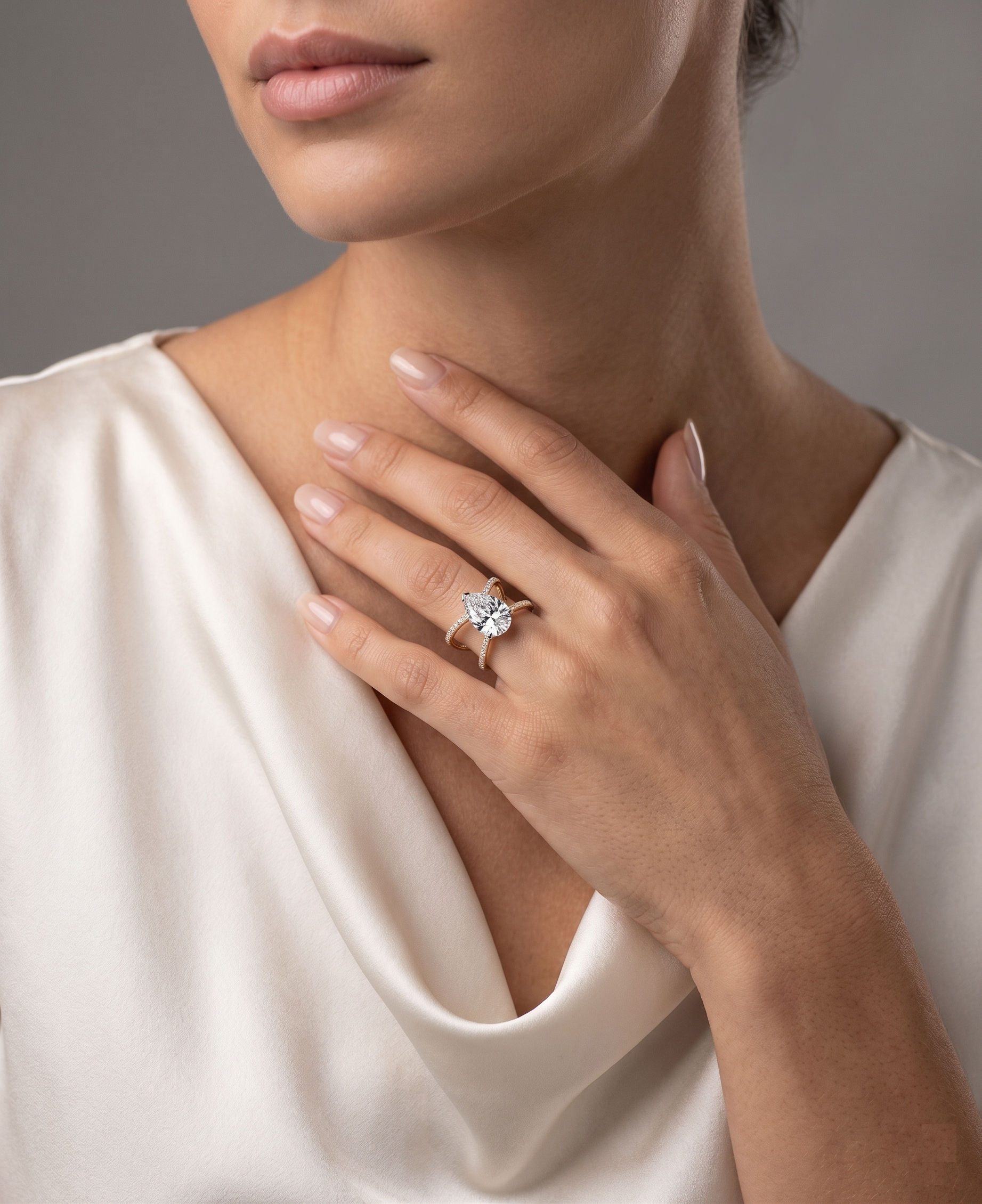Solitaire pear-cut Vow Ring