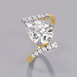Pear-cut Bypass Ring