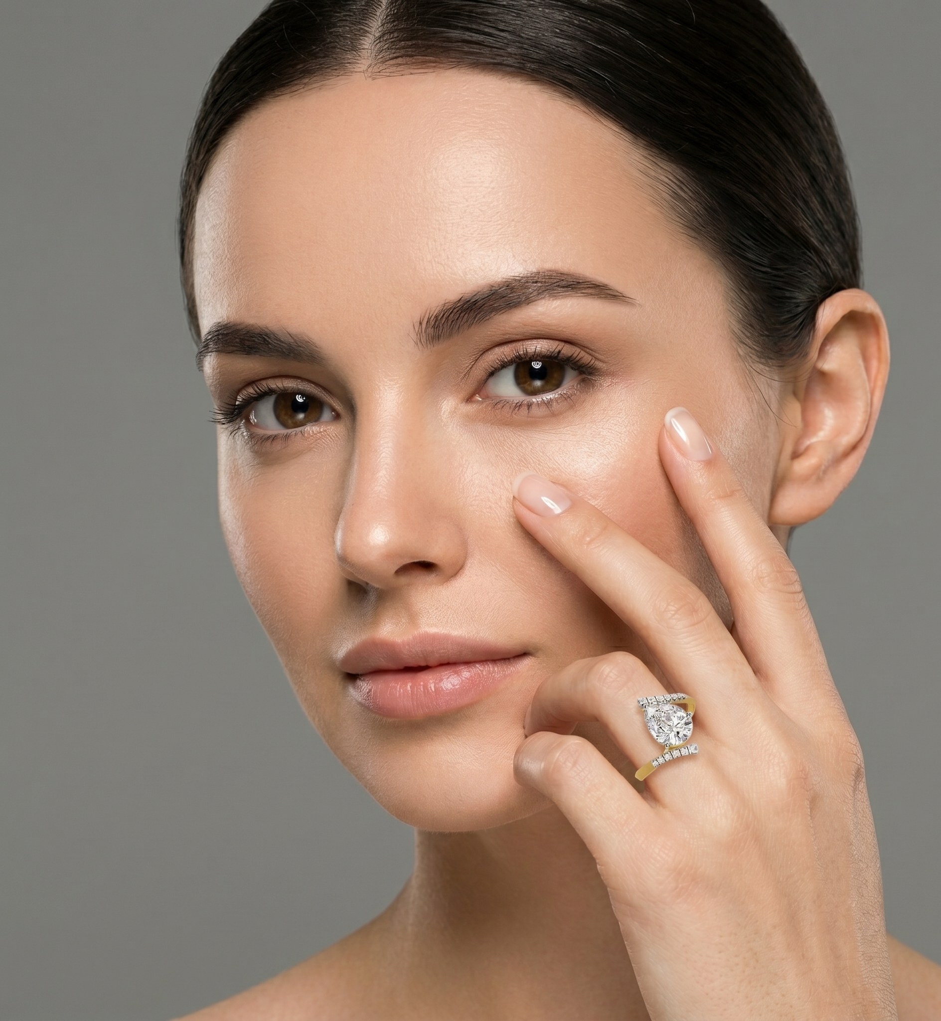 Pear-cut Bypass Ring