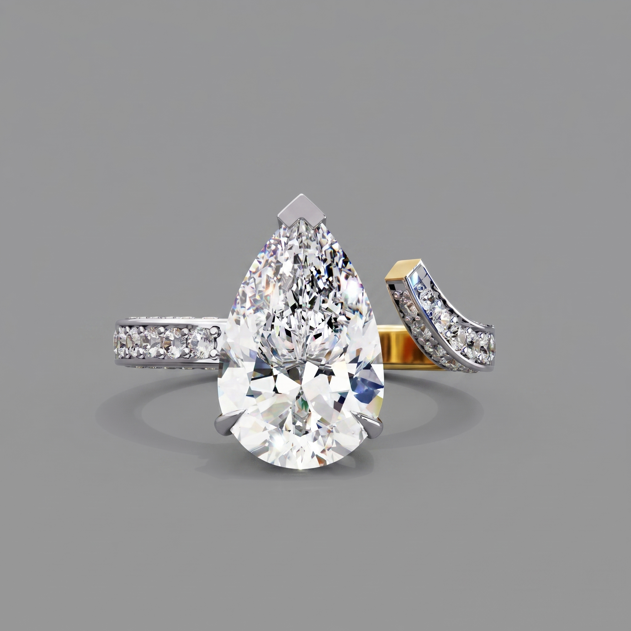 Lab-created open-style solitaire diamond ring for women – 100% custom-made