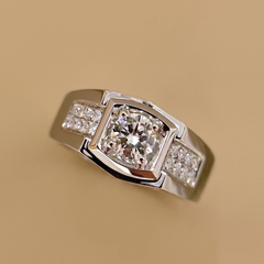 1.5ct labgrown round diamond men's engagement ring