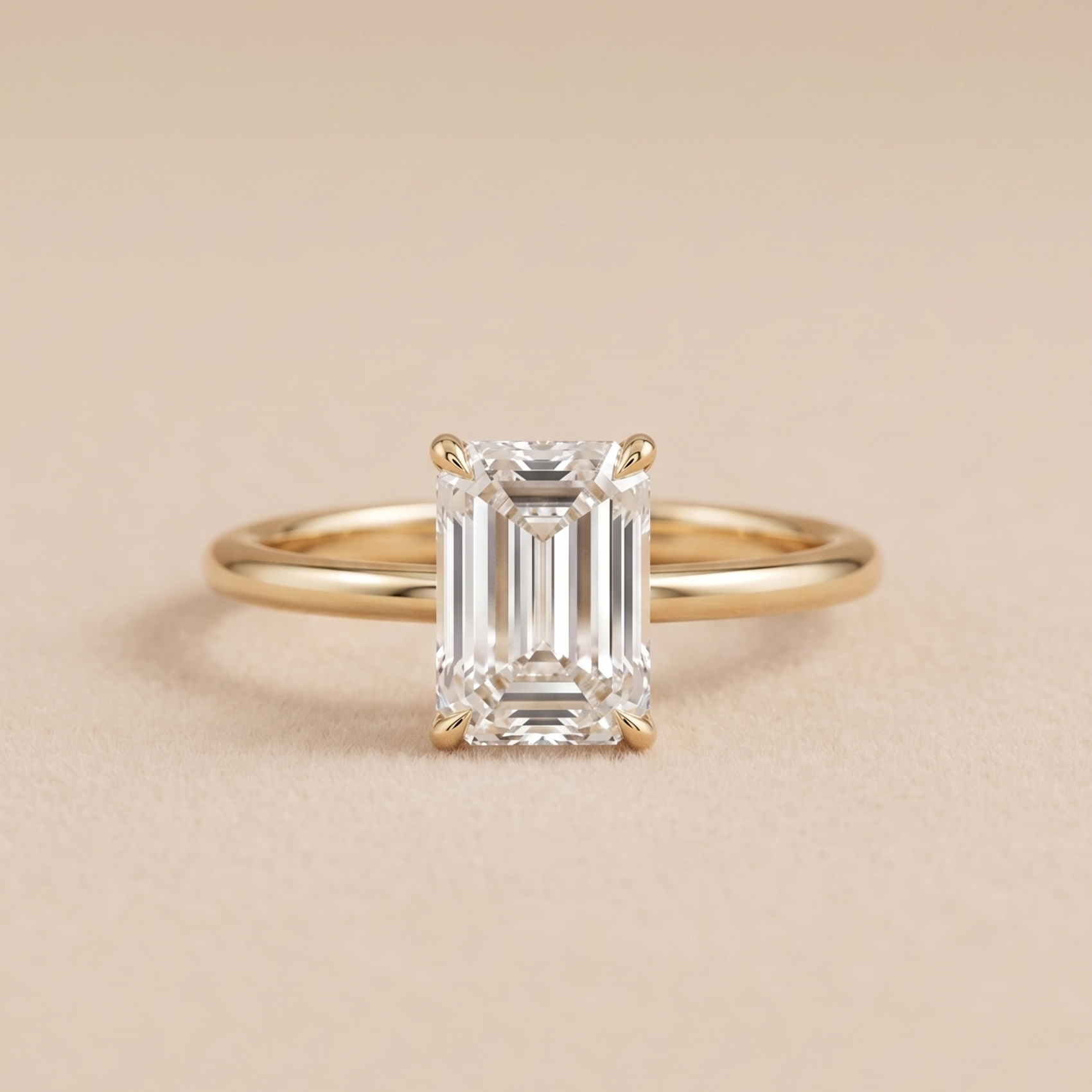 2.5ct Labgrown Emerald Solitaire Engagement Ring