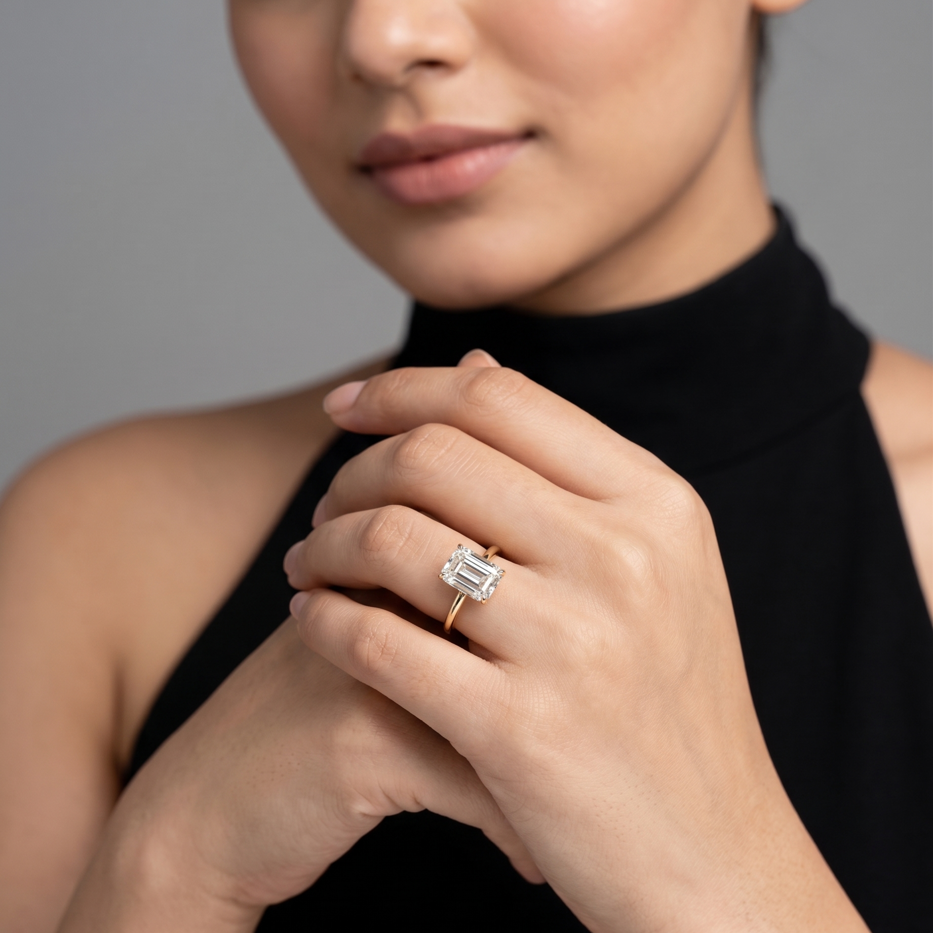 2.5ct Labgrown Emerald Solitaire Engagement Ring