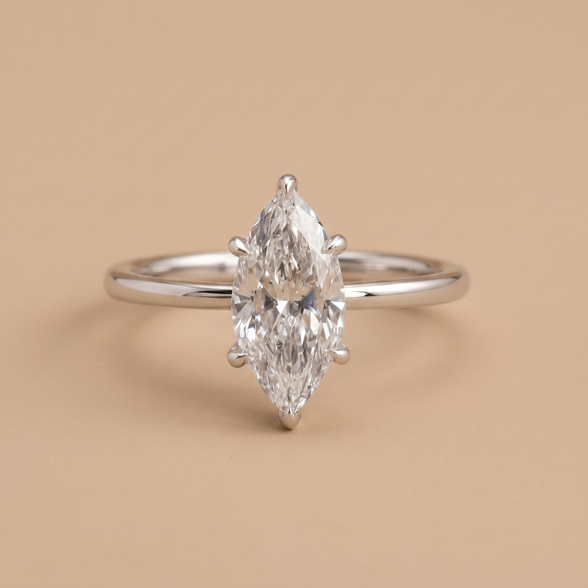 3ct Labgrown Marquise Solitaire engagement ring