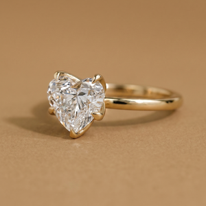 3ct Labgrown Heart Solitaire Tiger Claw Ring
