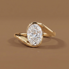 2ct Labgrown Oval Solitaire Hug Ring