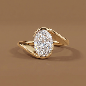 2ct Labgrown Oval Solitaire Hug Ring