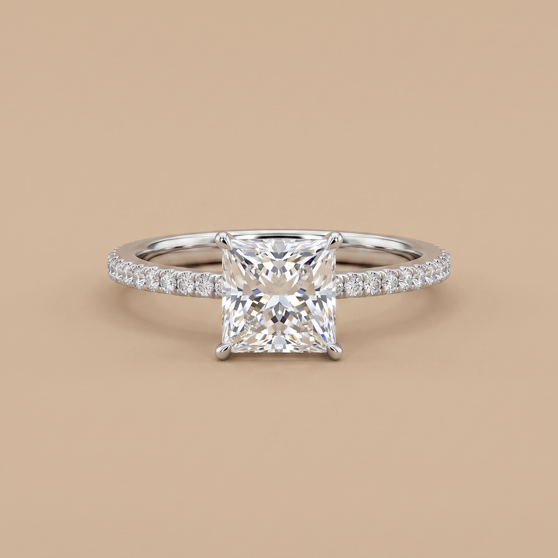 2ct Labgrown Princess Diamond Wedding Ring