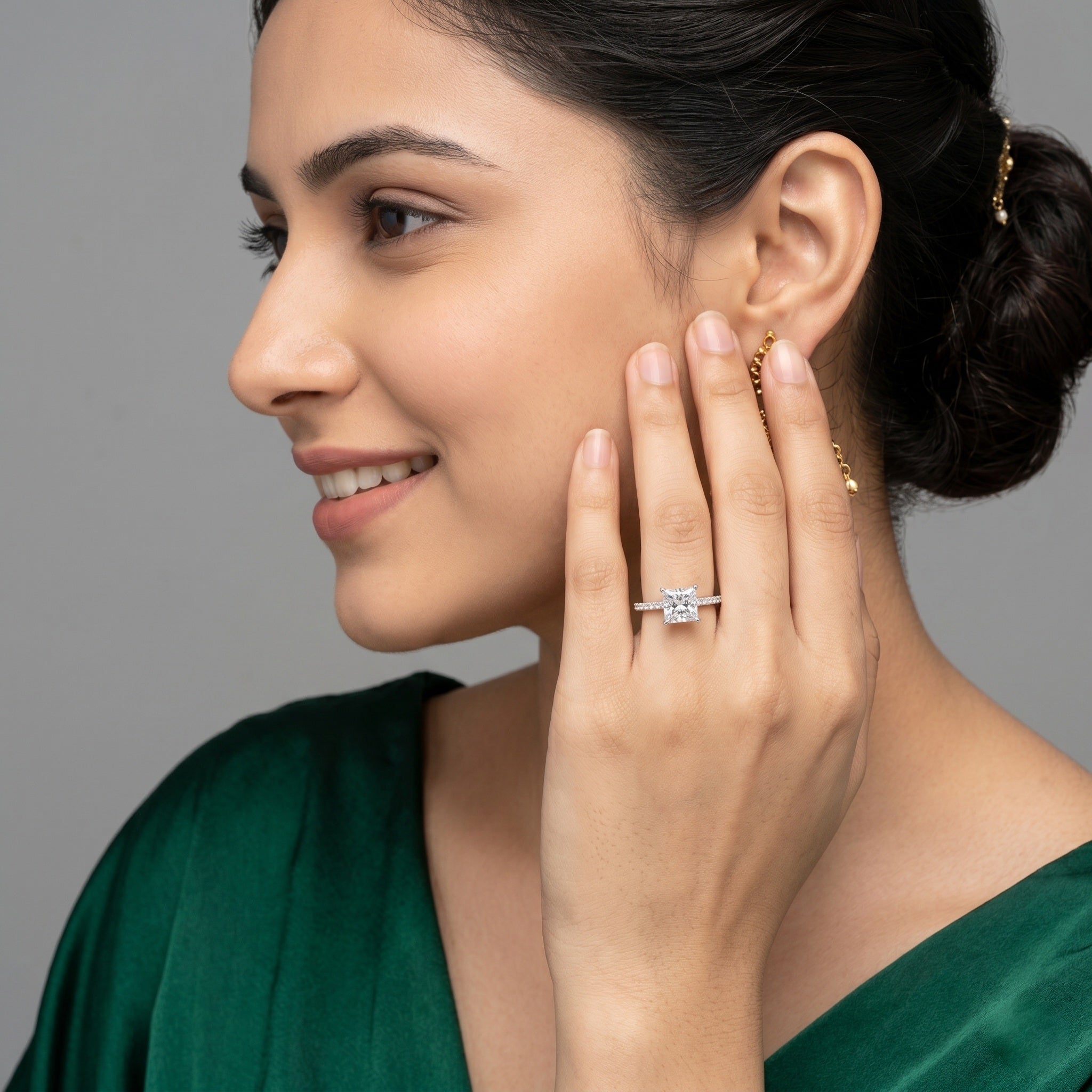 2ct Labgrown Princess Diamond Wedding Ring