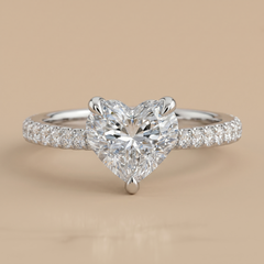 2ct Labgrown Heart Diamond Band Ring