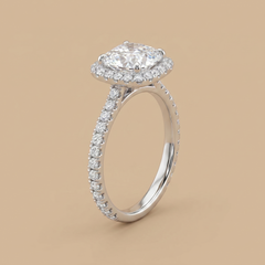 2.5ct Cushion Diamond Halo Ring