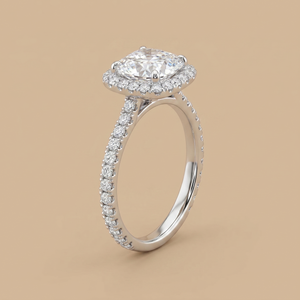 2.5ct Cushion Diamond Halo Ring