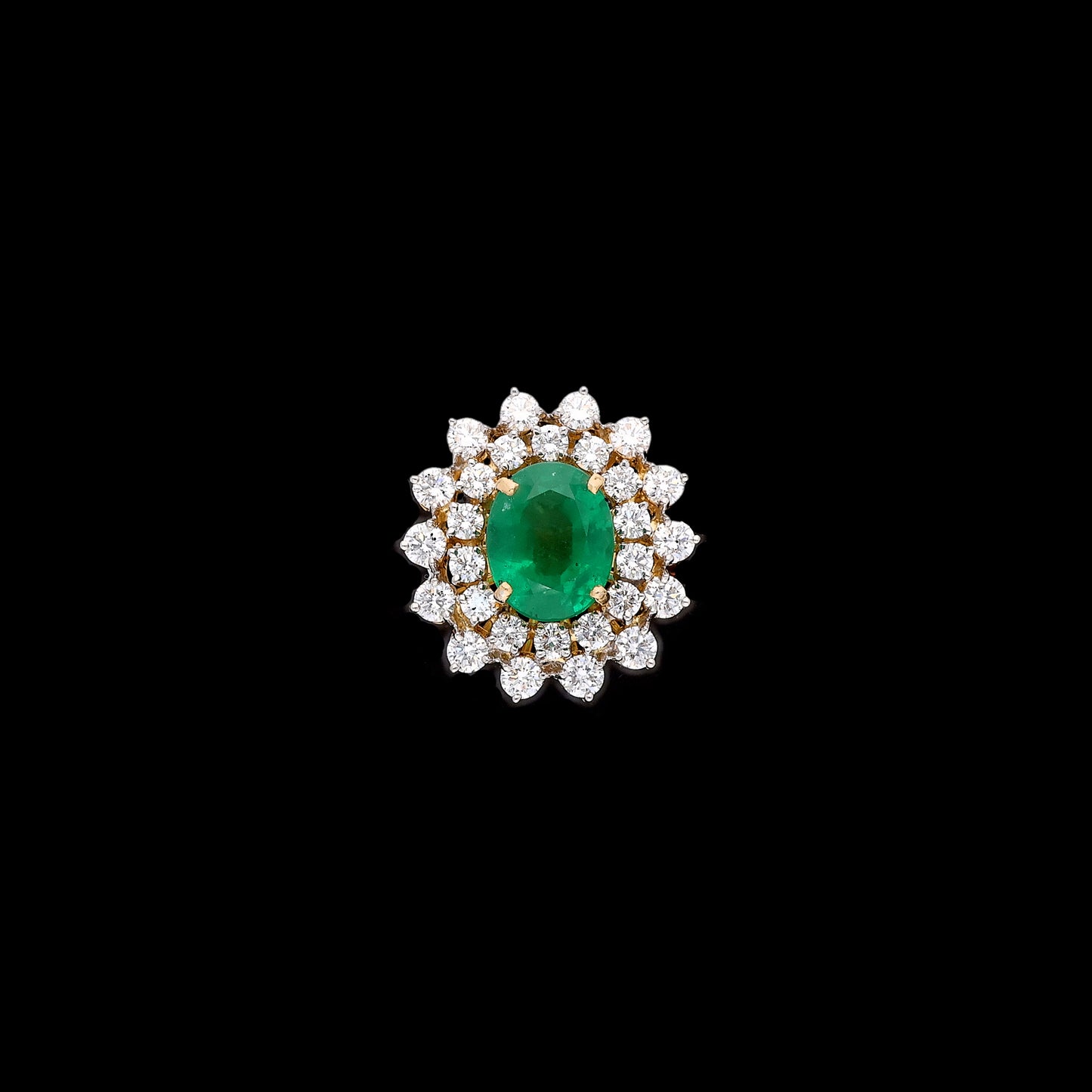 Flower of Life Emerald Ring
