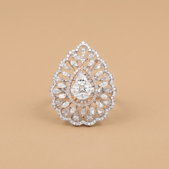 Pear Shape Illusion Setting Labgrown Cocktail Ring