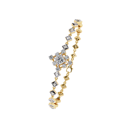 Square Link Diamond Bracelet