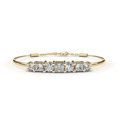 Round & Princess-cut Bar Bracelet