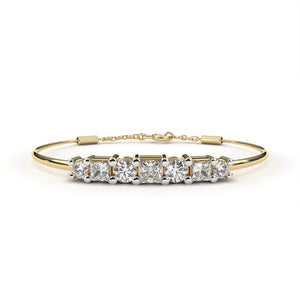 Round & Princess-cut Bar Bracelet