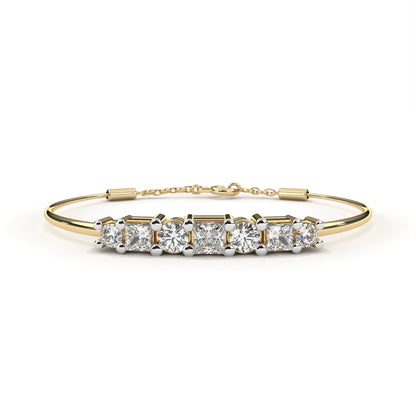 Round & Princess-cut Bar Bracelet