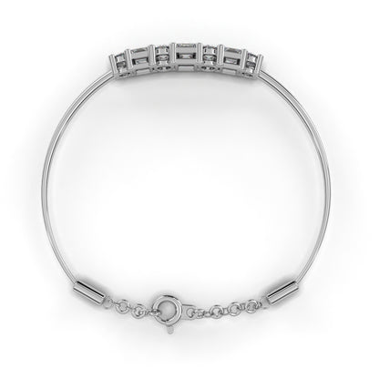 Round & Princess-cut Bar Bracelet