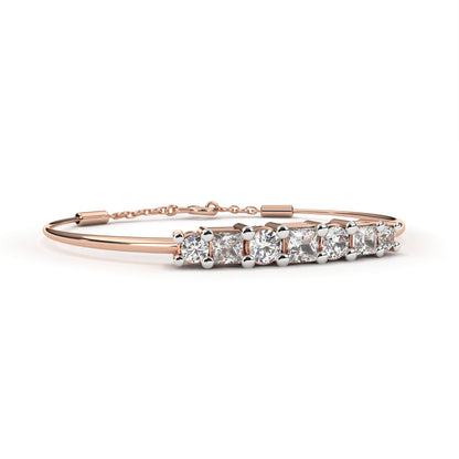 Round & Princess-cut Bar Bracelet