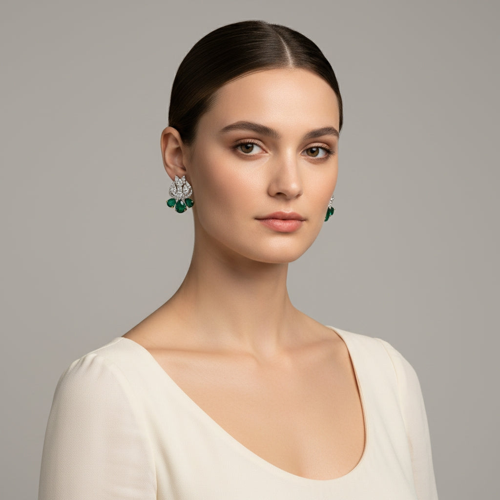 Pearl Leaf Radiance Earrings